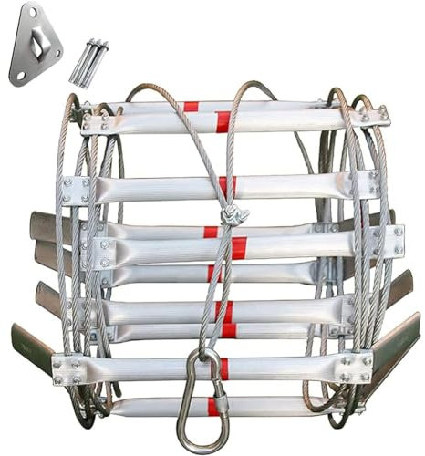 YYingYYue Échelles Molles En Alliage En Alliage En Aluminium, Échelle De Corde De Fuite D'urgence Pliante Échelle De Sécurité Multifonctionnelle Pour Évasion Rescue, Travaux À La Hauteur,12m