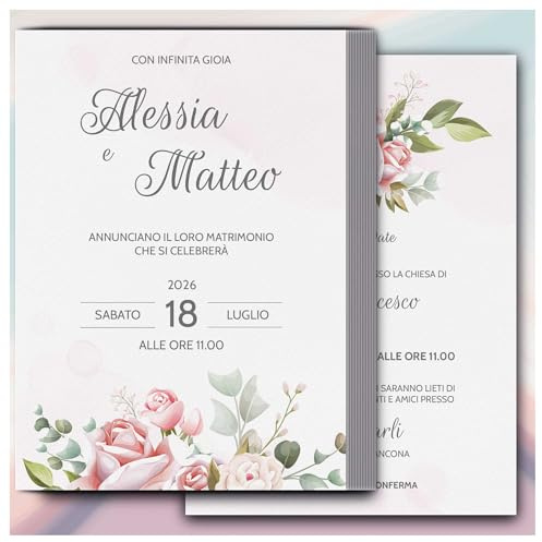 Partecipazioni Matrimonio Personalizzate 8pz Essential WI-7 EchoPrint