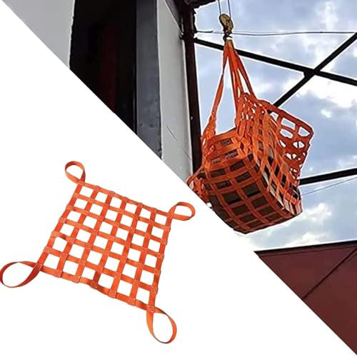 SSDDLZEQ Frachthebenetz, schweres Frachtnetz, Frachthebesack, Starkes tragendes Netz, Hebenetzbeutel, Netz-Flachgürtel-Hebenetz (Size : 3 X 3M/Mesh 20cm/Load 3.5t)