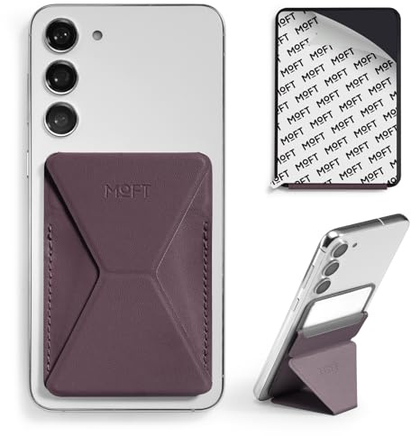 MOFT Phone Grip, Adhesive Card Holder for Phone, Stand & Wallet, Vegan Leather, Black, Compatible with iPhone, Samsung Galaxy, Huawei P40 (with case)