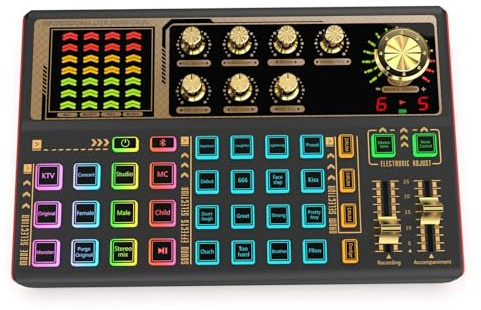 Soundeffekt-Board-Set, Professionelles Tragbares Live-Soundkarten-Board mit Mehreren Soundeffekten – Podcast-Ausrüstungspaket für Live-Streaming, Vlog, YouTube, TikTok