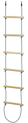 Treline Scala di Corda per Arrampicata 2m – Accessorio da Gioco con Tasselli in Legno Antiscivolo e Corda Resistente per Bambini