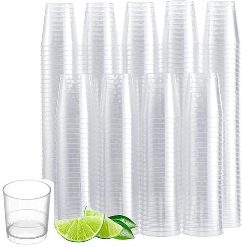 Genérico 300 x Vasos de Chupito de Plástico - Envio 24h - 30ml - 300 uds Resistentes y Reutilizables - Cumpleaños, Bodas, Despedidas de Soltera o Soltero, Navidad, Barbacoas, Fiestas (300 Chupitos)