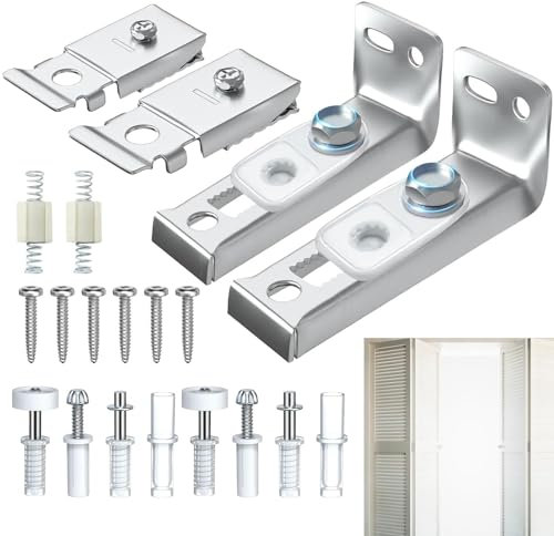 Kit de quincaillerie de porte pliante | 20 pièces de ferrures de rechange pour porte pliante | Les pièces de porte coulissante comprennent un support supérieur et inférieur, une roue de guidage pour
