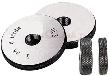 Gewindelehrring M2,5 M3 M4 M5 M6 M7 M8 M10 M14 M16 M18 M20 6G-6H Gewinderinglehre Gewindelehrring RING GO-NOGO GAUGE 6g Messlehre 2 Stück/Set(M8 X 1.25)