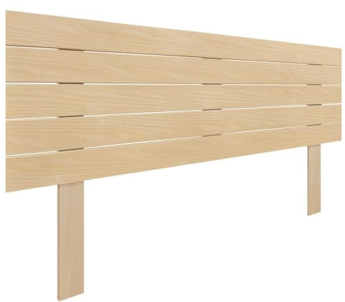 DHOME Cabecero de Madera reciclada DM con Patas Estilo Palet Horizontal Cama Palets Herrajes incluidos (150cm, Madera Natural)
