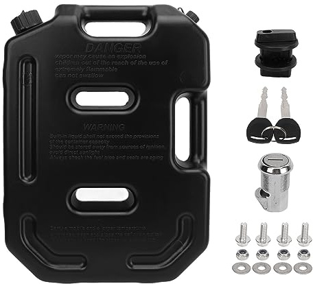 Gearwell Contenedor de gasolina, tanque de almacenamiento de gasolina de emergencia a prueba de golpes, lata de gasolina de reserva de 10 l y 2,6 galones, utilizado para la mayoría (ABS)
