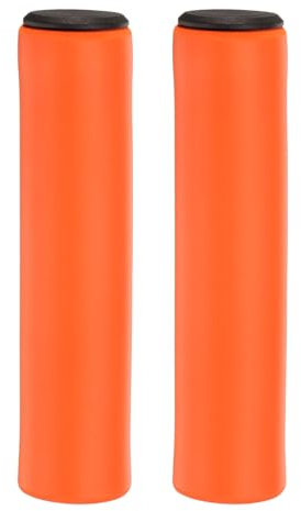 QUARKZMAN Cykelstyrehandtag 0,6 tum modell bekväma halkfria handtag silikonskum förbättrat grepp stötdämpande BMX-handtag för mountainbikes och skotrar, orange