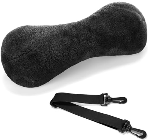 Colingmill 1 Almohada Cervical para sillón reclinable, Almohada con Forma de Hueso, Silla de Felpa con Correa Ajustable, Soporte para el Cuello y Alivio del Dolor, cojín de Cabeza Curva para Coche,
