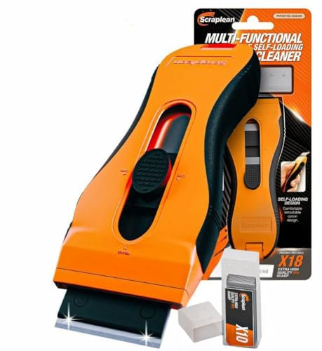 Multi-Surface Oven Scraper Tool Cleaning Tool for Glass, Hob, Paint, Window, Ceramic Cooktops, Top Stoves, Cars - Removes Burned-On Food, Tough Stains, Dirt, Stickers