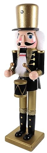 Amosfun Casse-Noisette Bois Décoration de Noël Figurine à Poser Bureau Cadeau de Noël Marionnette Traditionnelle