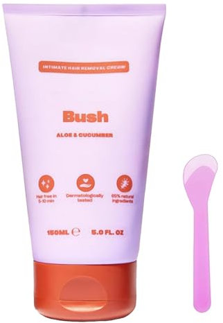 Bye Bye Bush Enthaarungscreme, Enthaarungscreme Intimbereich Für Gesicht, Beine Und Achseln, Sanfte Formel, Intimate Comfort Haarentfernungscreme, Enthaarungscreme Für Bikinizone Und Achseln, 150ml