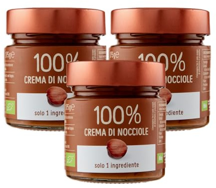 3X Crema di Nocciole Tostate Pura al 100% Biologica 175g