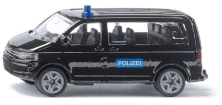 Siku 1548, VW T5 Sondereinsatzkommando, Metall/Kunststoff, Schwarz, Spielzeugauto für Kinder, Detailgetreue Gestaltung, Heckklappe zum Öffnen