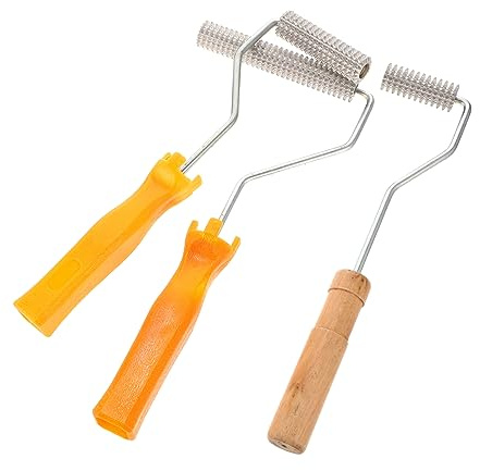 HAMPPLIES Rodillo de ventilación de fibra de vidrio, herramienta de desinfoaming de aluminio para trabajos de laminación, mangos de plástico resistentes al solvente, compacto y duradero para fibra de
