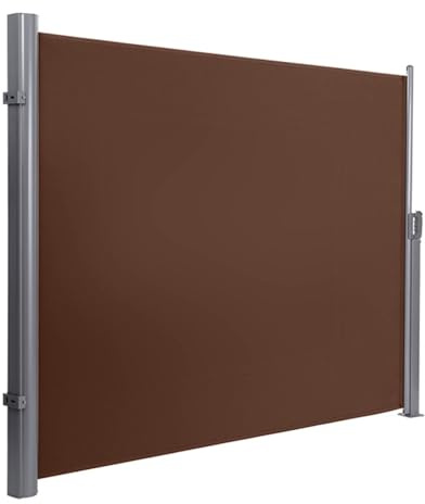 Toldo lateral retráctil impermeable y resistente a los rayos UV, sombra independiente para patios, balcones, jardines, 200 x 500 cm