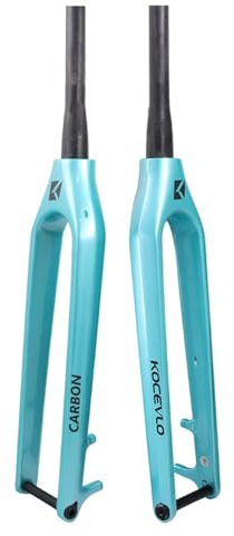 HZXQCVB Fourche Rigide en Carbone pour VTT 27,5/29pouces Fourche De Vélo 1-1/2 Pouce Fourche Avant Conique Boost Axe Traversant 15 X 110mm Frein À Disque(29in-Green)