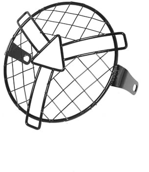Rejilla Protectora De Malla Metálica para Faro Delantero Motocicleta 6,5, Color Negro, Universal Protector Cubierta Parrilla Faro