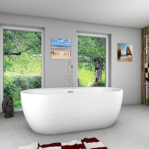 AcquaVapore freistehende Badewanne Wanne F29 180x90cm Whirlpool Luft & Wasser Armatur AF04