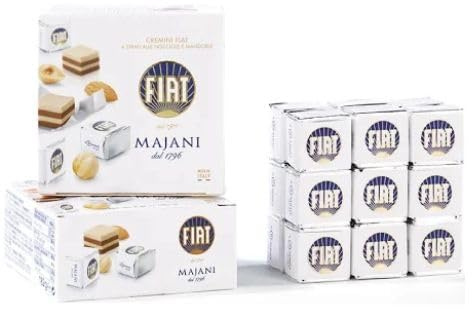 Majani Cremino Dadino Fiat Classico - 1 Astuccio da 18 Cioccolatini Majani Cremino Dado Fiat - 182 grammi - Senza Glutine e Senza Lattosio