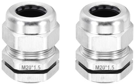 QUARKZMAN Pasadizos Para Cable M20*1.5mm, Conectores De Sujeción De Cable Con Alivio De Tensión IP68 Para Cable De 6-12mm De Diámetro, 304 Fijación, Cableado Y Reparación, Paquete De 2