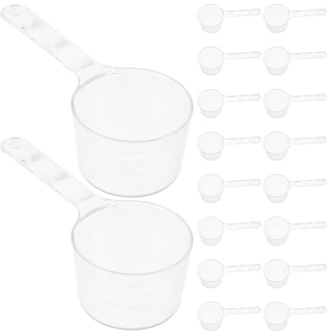SMASOLO 20piezas Mini Medidoras Transparentes con Mango Cuchara Medidora Graduada para Mezclar Polvos Líquidos o Arcillas el Cuidado Piel DIY