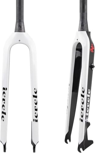 Forcella rigida MTB in fibra di carbonio 26/27,5/29 pollici Forcella per mountain bike con freno a disco 1-1/2 pollici Forcella anteriore per bicicletta conica QR 9 mm A,29in