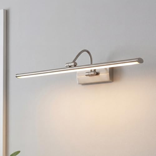 Moderne LED Bilderleuchte Wandleuchte in Edelstahl Silber bis zu 3,06 Watt 230V aus Metall warmweißes Licht Schlafzimmer Wohnzimmer Esszimmer Lampe Leuchten Beleuchtung