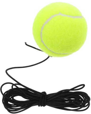 POPETPOP Tennis Training Trainer with Elastic Rope and Sturdy Plastic Wall Mount Base, Small Single Rebound Tennis Ball for Beginner Practice and Fitness Exercise