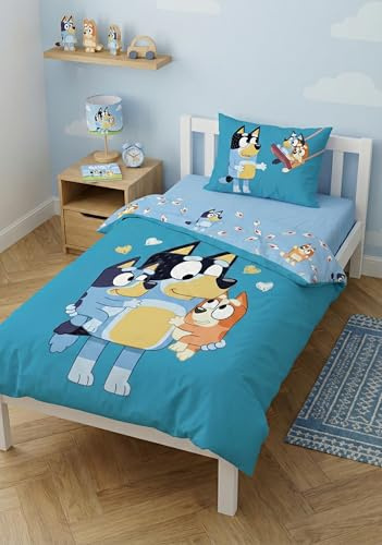 Bluey Babypåslakan 100x135 + Örngott 40x60 Bomull Familjen Heeler Oeko-Tex