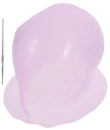 DECHOUS Cuffia in Silicone per Tintura Chioma Professionale, Berretto Elasticizzato Riutilizzabile con Uncinetti per Meches, Strumento Colore Adatto a Salone e Uso Colore Casuale