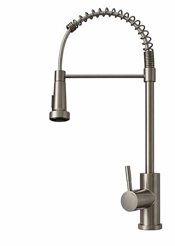 MELTA.® Robinet Cuisine Gris Métallisé avec Douchette Extractible – Mitigeur Évier Arc Élevé Pivotant 360° – Finition Gris Mat – 2 Modes de Pulvérisation – Ressort Flexible – Installation Facile