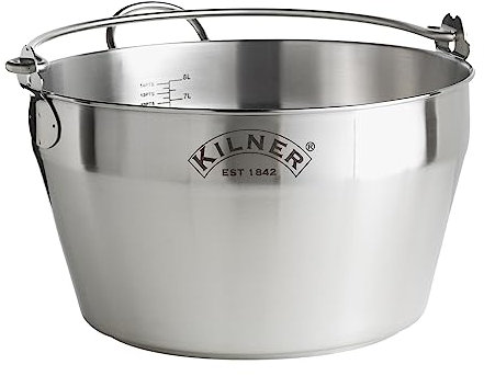 Kilner 8 Litre Stainless Steel Preserving Pan with Encapsulated Base Ideal for Jam, Chutneys, Soups and Stews
