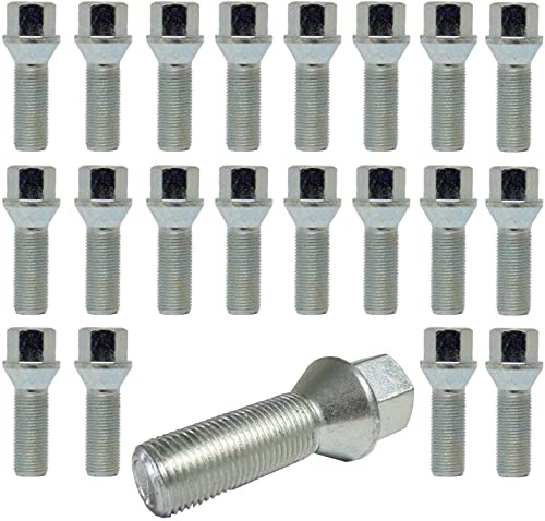 TRACER 20 Radschrauben Radbolzen M12x1,5 28mm Kegelbund kompatibel mit Audi BMW VW Chrysler Citroen Daewoo FIAT Mercedes Mini Nissan Opel Peugeot Renault Seat Skoda Suzuki Volkswagen Dacia