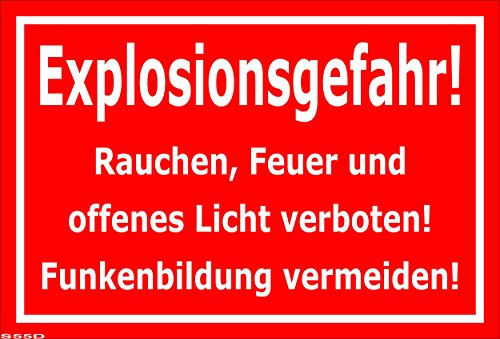Melis-Folienwerkstatt Schild Explosionsgefahr – 15x10 cm – Aufkleber – mehrere Größen/Materialien