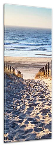 Bilderdepot24 Kunstdruck - Guter Weg zum Strand III - Bild auf Leinwand - 40 x 120 cm - 1 Stück - Leinwand Bilder - Urlaub Sonne & Meer - Dünen mit Strandgräser - Idylle