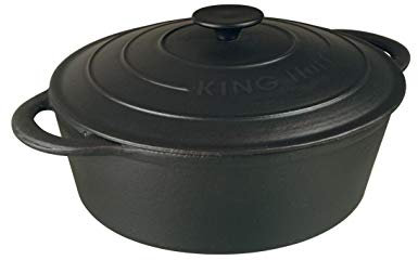 Cacerola de hierro fundido (29 cm aprox. 4,5 L – Olla con tapa para todo tipo