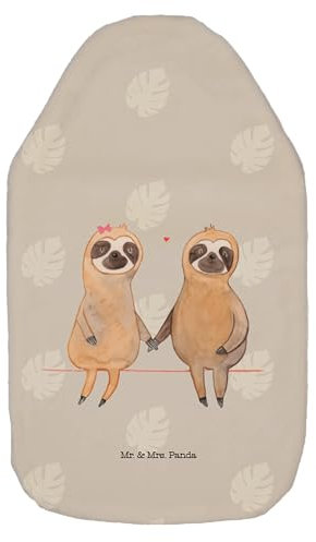 Mr. & Mrs. Panda Wärmflasche Faultier Pärchen - Geschenk, verlobt, Liebespaar, Faultiere, Faultier Deko, Kleine Wärmflasche, Faultier Geschenk,