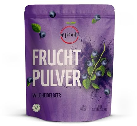 myfruits Arándano salvaje en polvo, liofilizado, 200 g, 100% de arándanos salvajes, polvo de fruta para batidos, batidos y yogur