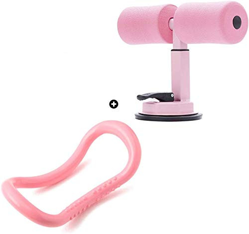 HUOQILIN Multifunktionale Selbstsaug-Sit-Up-Stange Sucker Abdomen Sit-Up-Stange Tragbare Bauchmuskelkraft Muskel-Training Und Body Stretching Health Abdominal-Gerät Für Die Fitness Im Haushalt,Pink