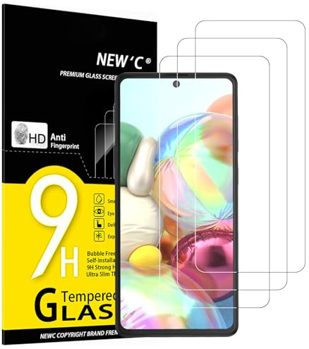 NEW'C 3 Stück für Samsung Galaxy A71, Note 10 Lite für Panzerglas, Frei von Kratzern, 9H Härte, HD Displayschutzfolie, 0.33mm Ultra-klar, Ultrabeständig