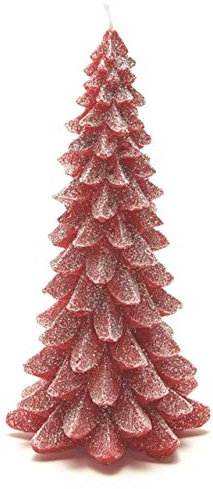 SWEET HOME Rote Weihnachtsbaumkerze mit Glitzer cod.CL00742GT cm 21h diam.11 by Varotto & Co.