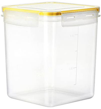 BANNESE Grandes Botes Cocina Almacenaje 5.2L / 175Oz, 4 Piezas Plástico Sin BPA Recipientes De Almacenamiento De Alimentos con Tapa para Almacenar Cereales, Arroz, Harina,Amarillo