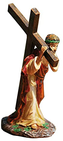 ERZU Krucifix väggkors katolskt trä Jesus Kristus vägghängande kors för heminredning, kors hem kyrkodekorationer