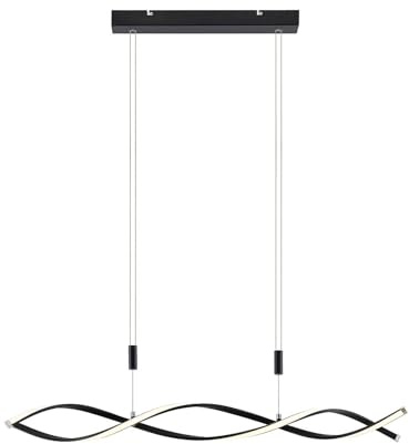 Lindby LED Welina dimmbar (Modern) in Schwarz aus Metall (1 flammig,) Wohnzimmerleuchte