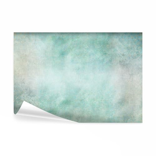 decomonkey Fototapete Abstrakt, 350x256 cm, Moderne Geometrisch Nebel Art | Deco, Grau, Türkis, Vlies, Schlafzimmer, Wohnzimmer, Tapete, Fototapeten, Tapeten, Vliestapete, Wandtapete, Wand, Wandbild
