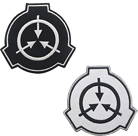 2 stycken taktiska lappar för SCP Foundation logo broderad kardborreknäppning patch sy på lappar anpassade airsoft axellappar för keps väst jackor ryggsäckar jeans uniform (SCP)