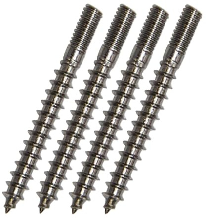 M4x60-4 Stück Stockschrauben Edelstahl V2A Rostfrei mit Innensechskant - Schraubstifte - Holzschrauben