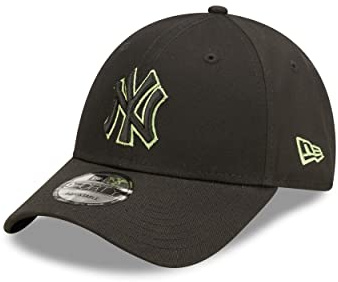 New Era New York Yankees MLB Team Outline Black Green 9Forty Adjustable Cap - One-Size