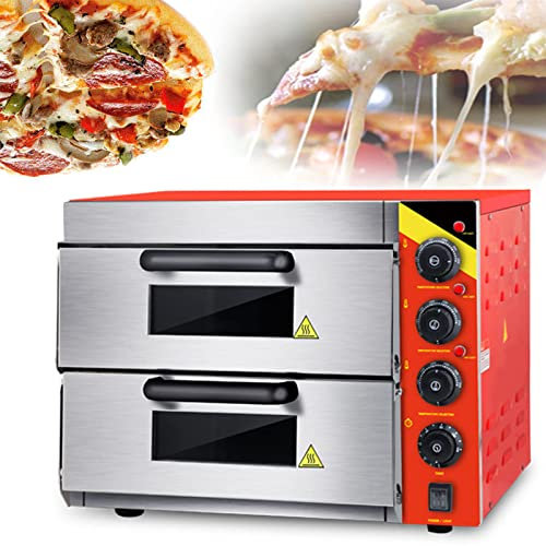Electric Pizza Oven Countertop Commercial Large-Capacity Double-Layer Pizza Drawer Toaster Oven, Timer 120 min, 350 °C, 41.5 x 40 x 12 cm Baking Surface, Suitable For Restaurant Kitchen Pizza Pretzel